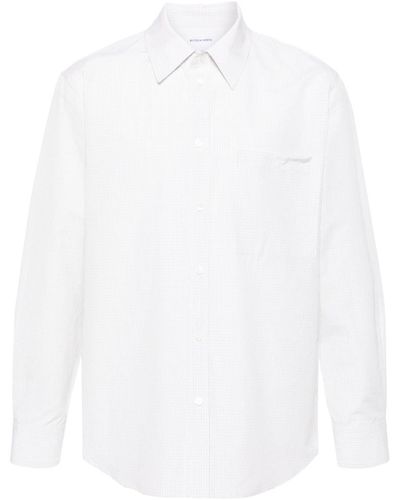 Bottega Veneta Micro-check Button-up Shirt - White