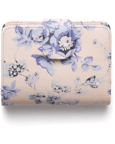 Prada Floral-print Leather Wallet - Wit
