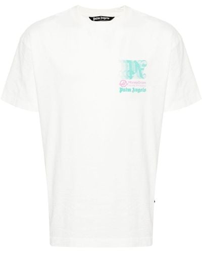 Palm Angels T-shirt x MoneyGram Haas F1 - Bianco