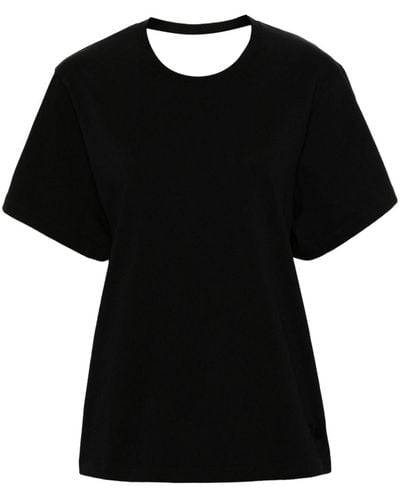 IRO T-shirt Met Open Rug - Zwart