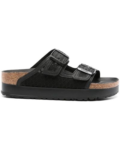 Birkenstock Arizona Sandalen mit Plateau - Schwarz