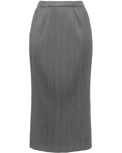 Pleats Please Issey Miyake Monthly Colours October Plissé Skirt - Grey