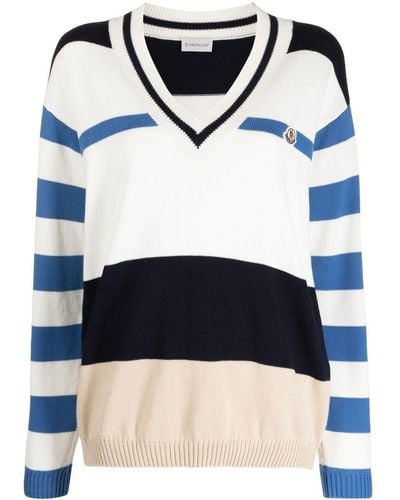 Moncler Colour-block Striped Sweater - Blue