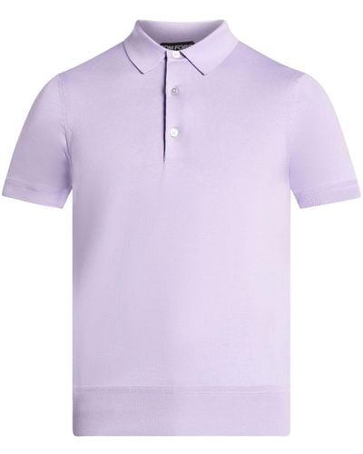 Tom Ford Short-sleeve Knitted Polo Shirt - Purple