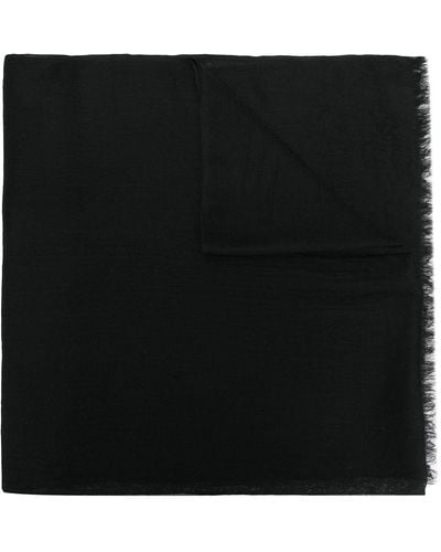 N.Peal Cashmere カシミアスカーフ - ブラック