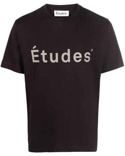 Etudes Studio Logo-print Organic Cotton T-shirt - Black