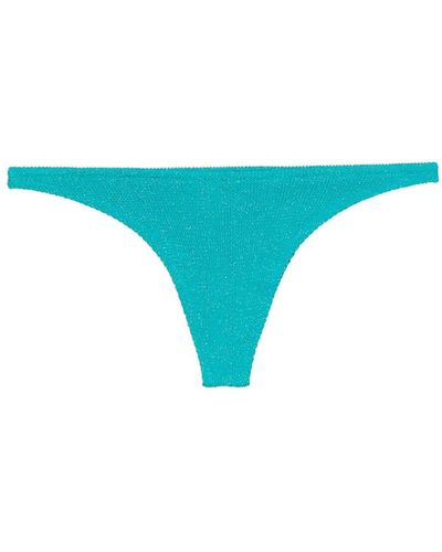Mc2 Saint Barth Naomi Shirred Bikini Bottom - Blue