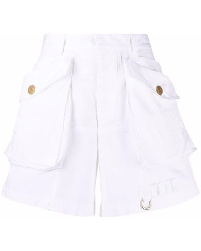 DSquared² High-waisted Cotton Shorts - White