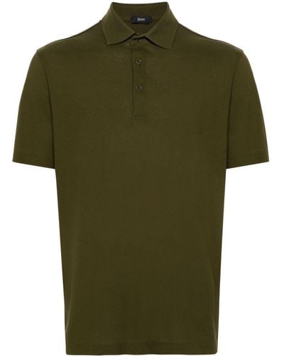 Herno Short-sleeve Cotton Polo Shirt - Green