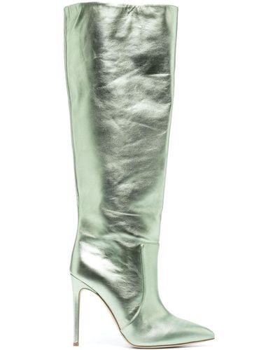 Paris Texas The Stiletto 105mm Metallic Boots - Green