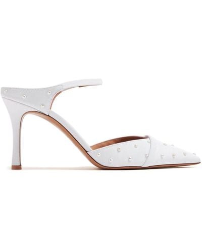 Malone Souliers Uma 80mm Faux Pearl-embellished Mules - White