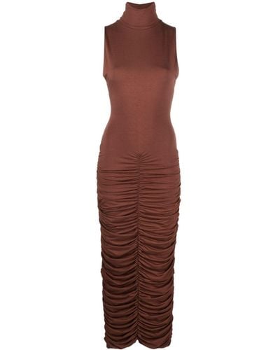 Concepto High-neck Ruched Dress - Purple