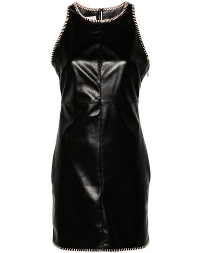 Nanushka Robe courte Franca à détails en raphia - Noir