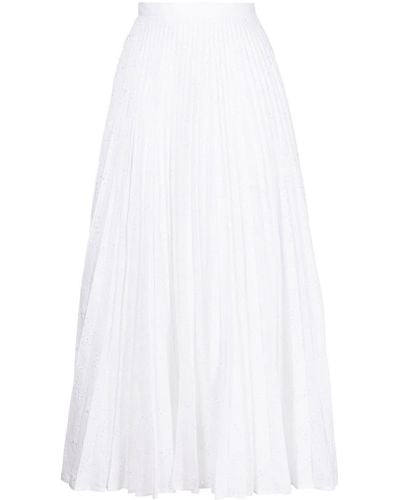 Erdem Borderie-anglaise Pleated Skirt - White