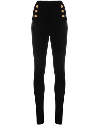 Balmain Button-embellished leggings - Black