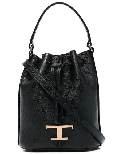 Tod's Logo-charm Leather Bucket Bag - Black