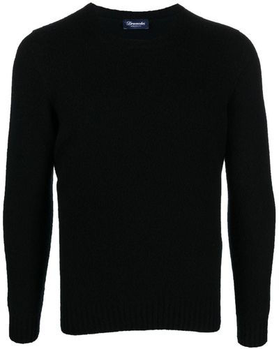 Drumohr Crew-neck Wool Sweater - Black
