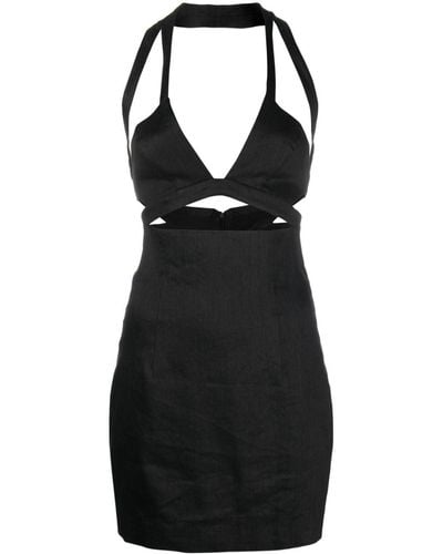 GAUGE81 Guyra Cutout Linen-blend Minidress - Black