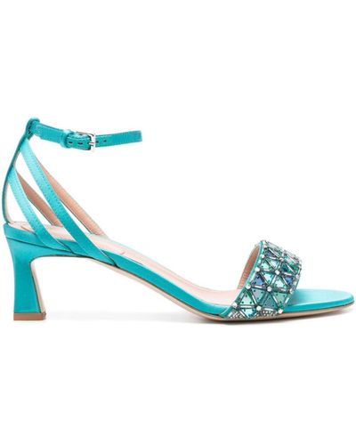 Alberta Ferretti 60mm Mirror-patterned Sandals - Blue