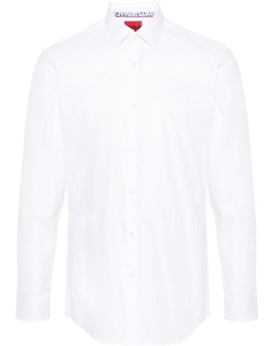 HUGO Contrasting-trim Cotton Shirt - White