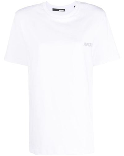 ROTATE BIRGER CHRISTENSEN T-shirt en coton biologique à ornements strassés - Blanc