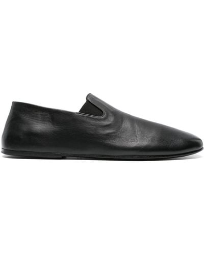 Marsèll Square-toe Leather Loafers - Black