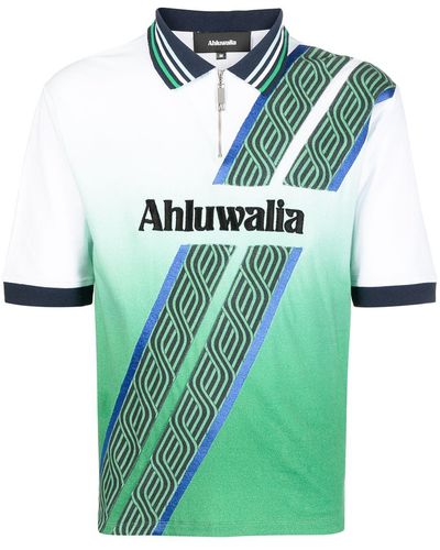 Ahluwalia Football Organic Cotton Polo Shirt - Green