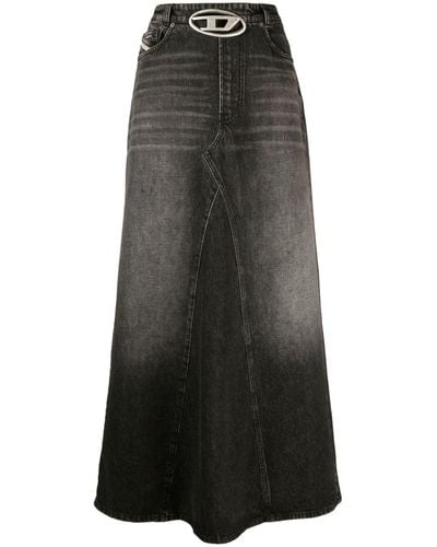 DIESEL Falda larga de denim - Negro