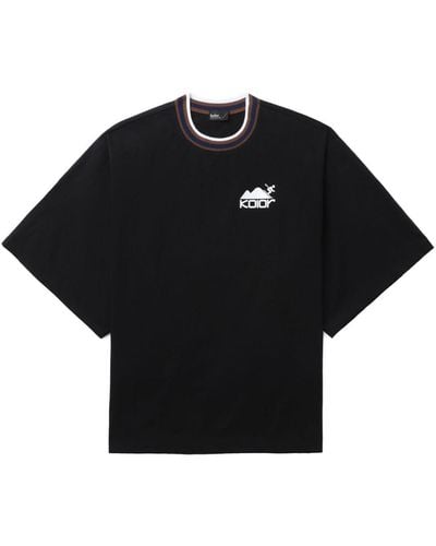 Kolor Kurzärmeliges T-Shirt mit Logo-Print - Schwarz