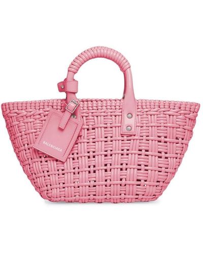 Balenciaga Xs Bistro Basket Shopper - Roze