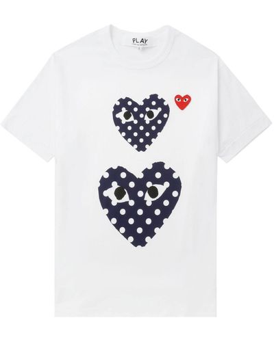 COMME DES GARÇONS PLAY Camiseta con corazón estampado - Blanco