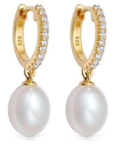 Astley Clarke Pendientes Celestial con perla - Blanco