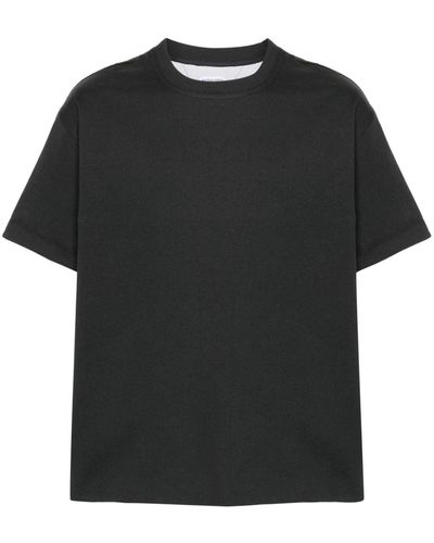 Bottega Veneta Gelaagd Katoenen T-shirt - Zwart