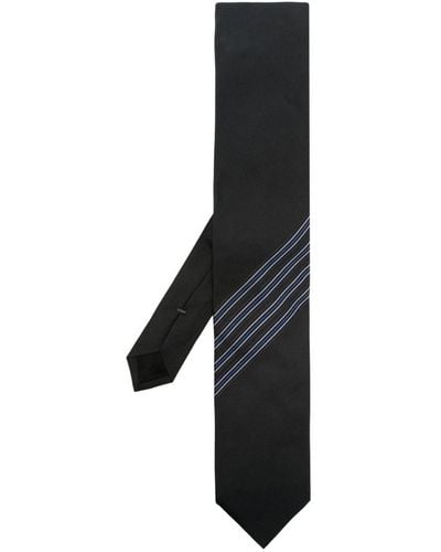 Lanvin Grosgrain-detail Silk Tie - Black