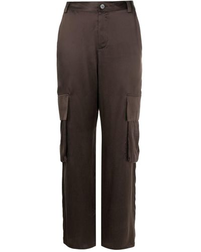 UMA | Raquel Davidowicz Straight-leg Silk Cargo Trousers - Brown