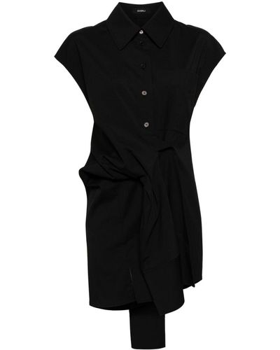 Goen.J Knot-detail Stretch Shirt Dress - Black