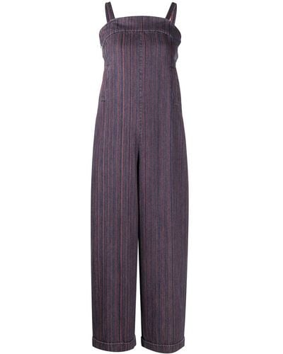 YMC Lodge Vertical Stripe Jumpsuit - Purple