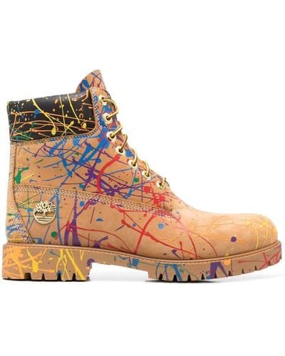 Timberland Pride Paint-splatter Print Boots - Natural