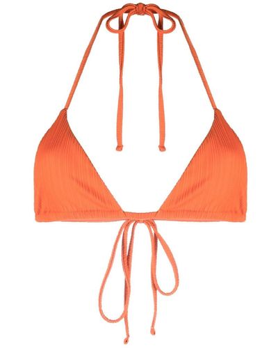 Frankie's Bikinis Top de bikini con logo estampado - Naranja