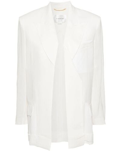 Victoria Beckham Blazer mit Faltendetail - Weiß
