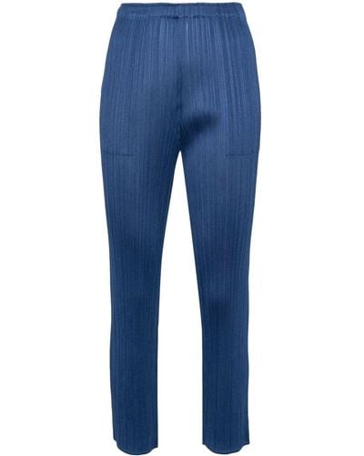 Pleats Please Issey Miyake Pantaloni Monthly Colors: January slim - Blu