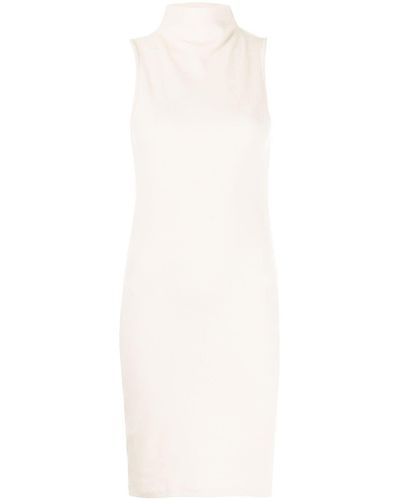 John Elliott High-neck Fitted Midi Dress - White