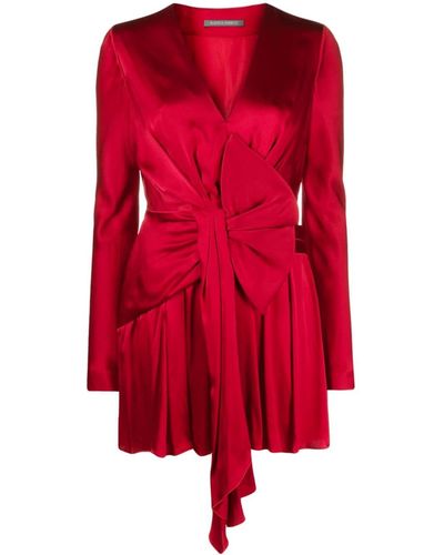 Alberta Ferretti Silk Blend Dress - Red