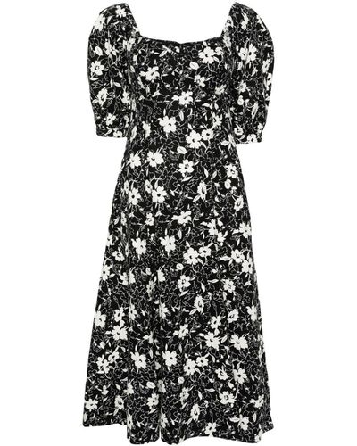 Polo Ralph Lauren Floral Linen Midi Dress - Black