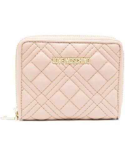 Love Moschino Logo-plaque Quilted Wallet - Pink