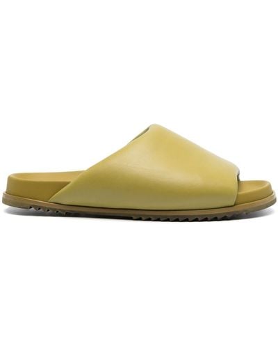 Rick Owens Padded Leather Slides - Yellow