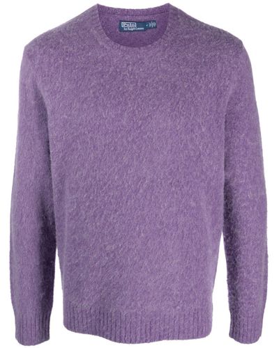 Polo Ralph Lauren Brushed-effect Wool-blend Jumper - Purple