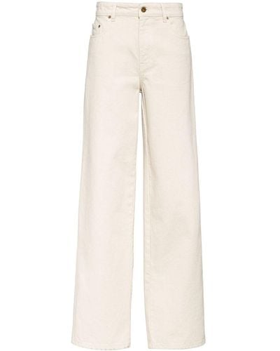 Miu Miu Mid-rise Wide-leg Jeans - Natural