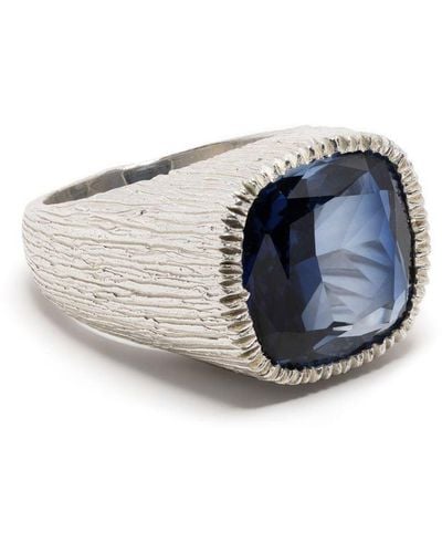 Bleue Burnham Sterling Silver Sapphire Signet Ring - Blue