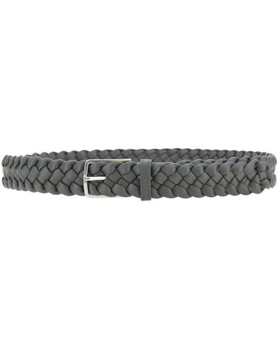 Bottega Veneta Intraccio Leather Belt - Grey